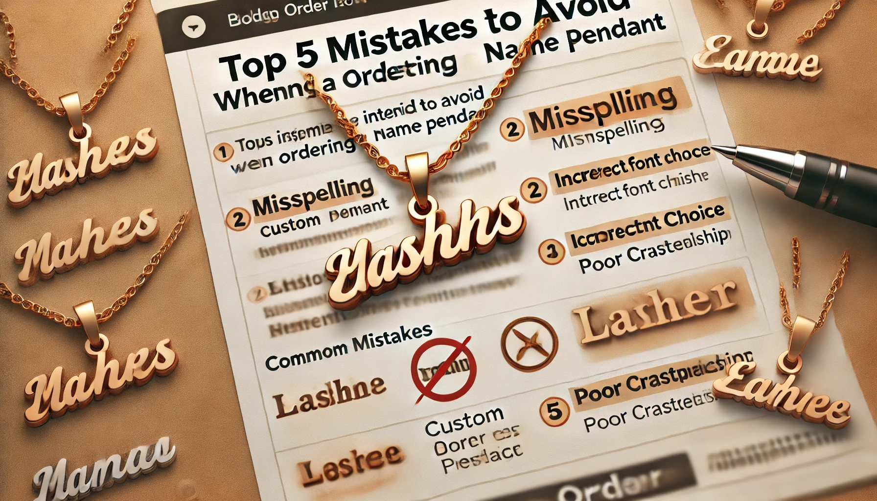 Top 5 Mistakes to Avoid When Ordering a Custom Name Pendant